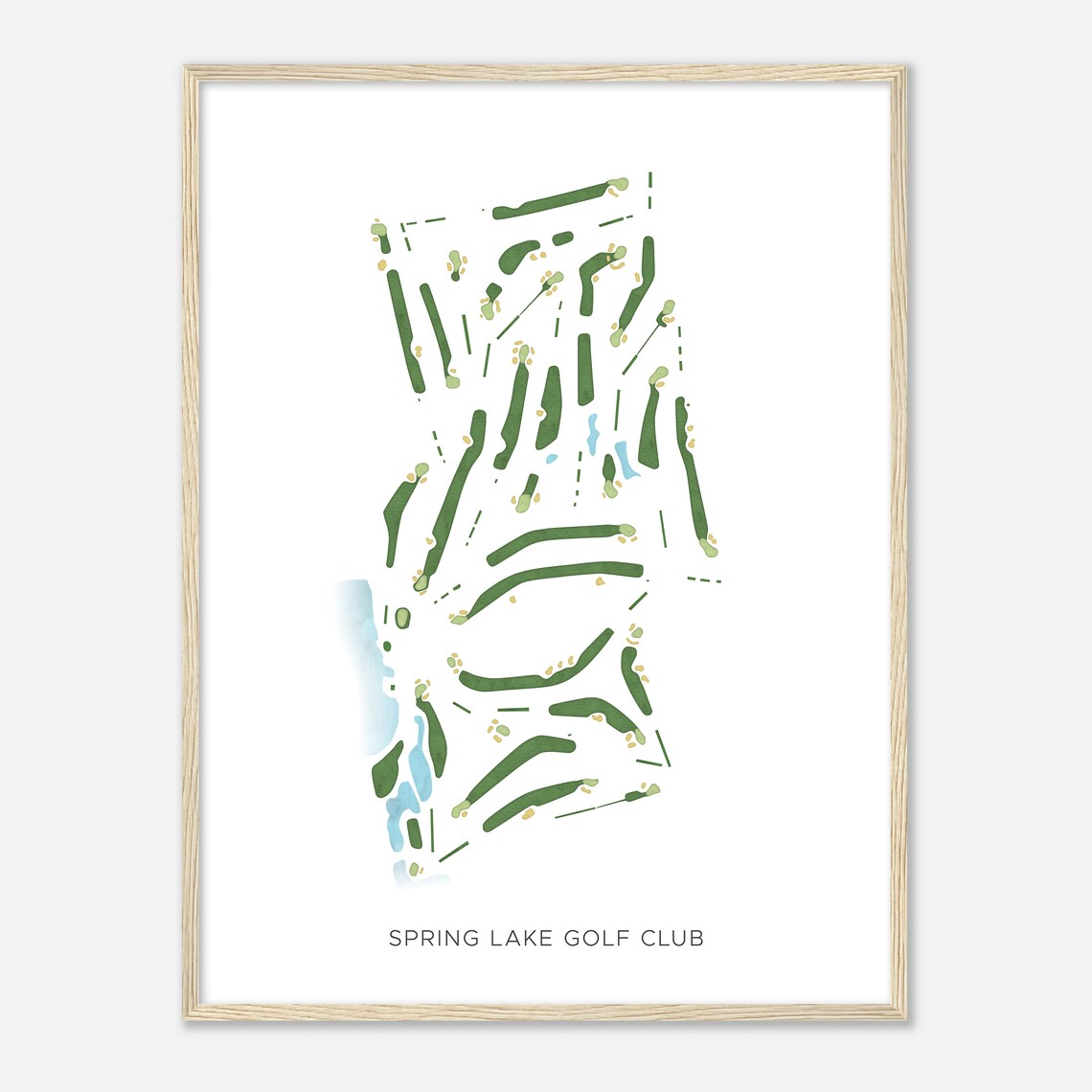 Spring Lake Golf Club New York Modern Watercolor Map Golfer Gift Golf Wall Art Golf Poster Print Course Layout