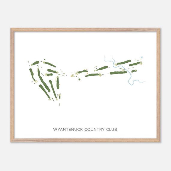Wyantenuck Country Club In Great Barrington Massachusetts Modern Watercolor Map Golfer Gift Golf Wall Art Golf Poster Print