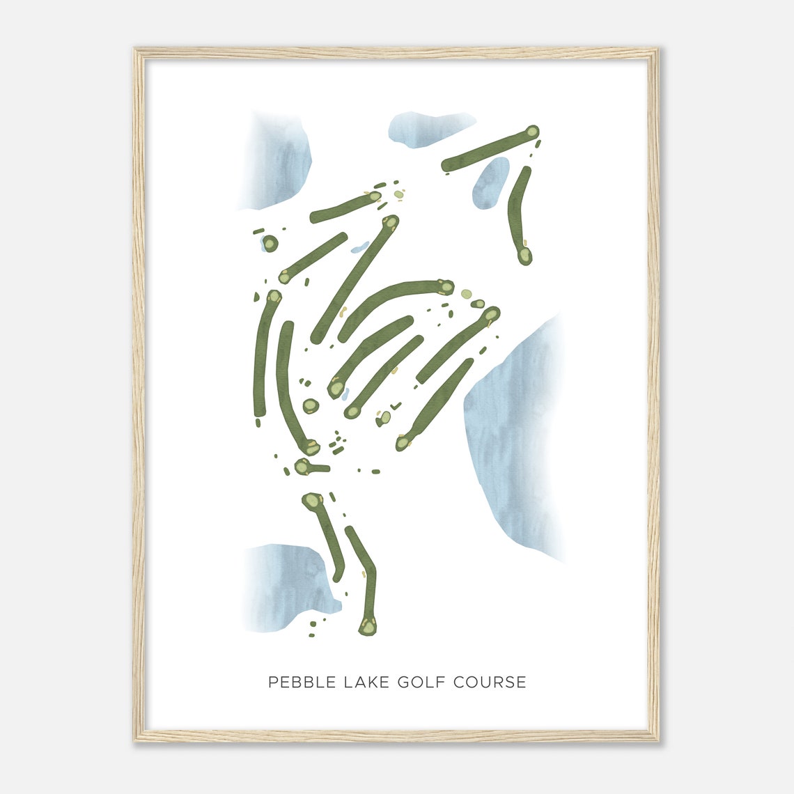 Pebble Lake Golf Course Minnesota Modern Watercolor Map Golfer Gift Golf Wall Art Golf Poster Print Course Layout