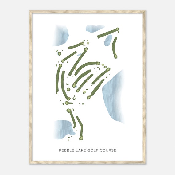Pebble Lake Golf Course Minnesota Modern Watercolor Map Golfer Gift Golf Wall Art Golf Poster Print Course Layout