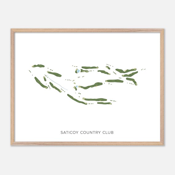 Saticoy Country Club Golf Course Map Minimalist Green Art Poster