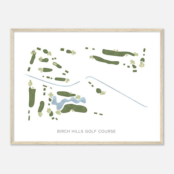 Birch Hills Golf Course California Modern Watercolor Map Golfer Gift Golf Wall Art Golf Poster Print Course Layout