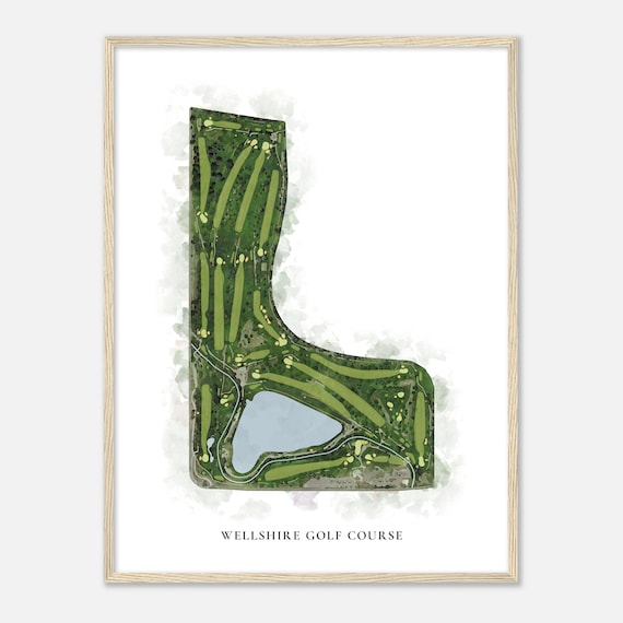 Wellshire Golf Course Colorado Classic Watercolor Map Golfer Gift Golf Wall Art Golf Poster Print Course Layout