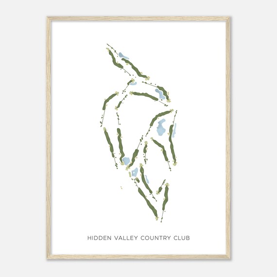 Hidden Valley Country Club Nevada Modern Watercolor Map Golfer Gift Golf Wall Art Golf Poster Print Course Layout