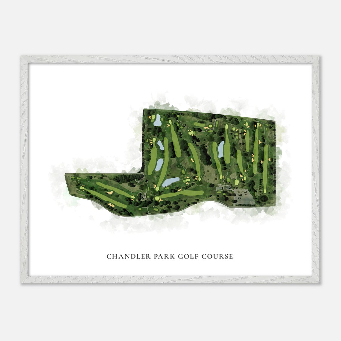Chandler Park Golf Course Classic Watercolor Fairway Art Poster - Image 4