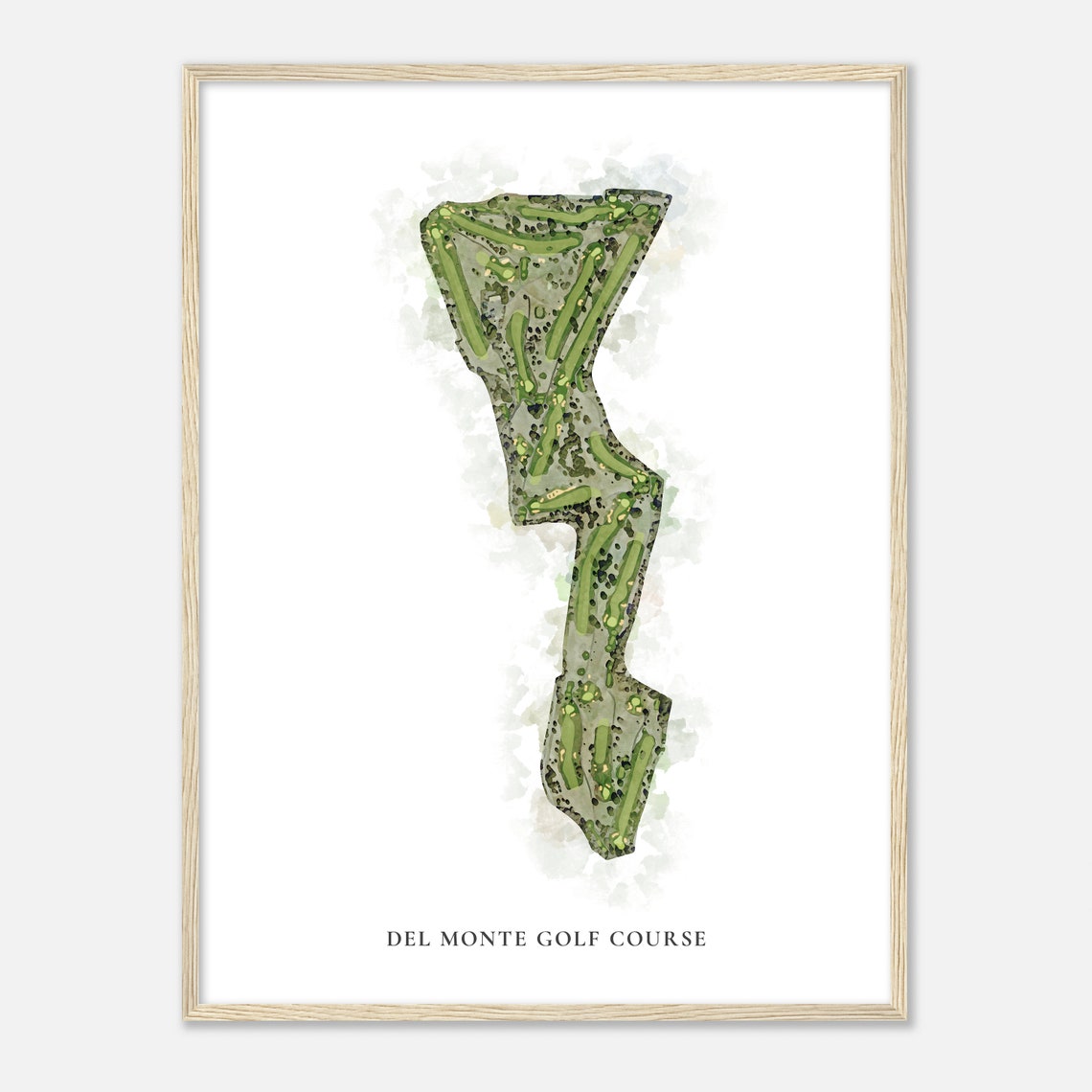 Del Monte Golf Course California Classic Watercolor Course Map Poster