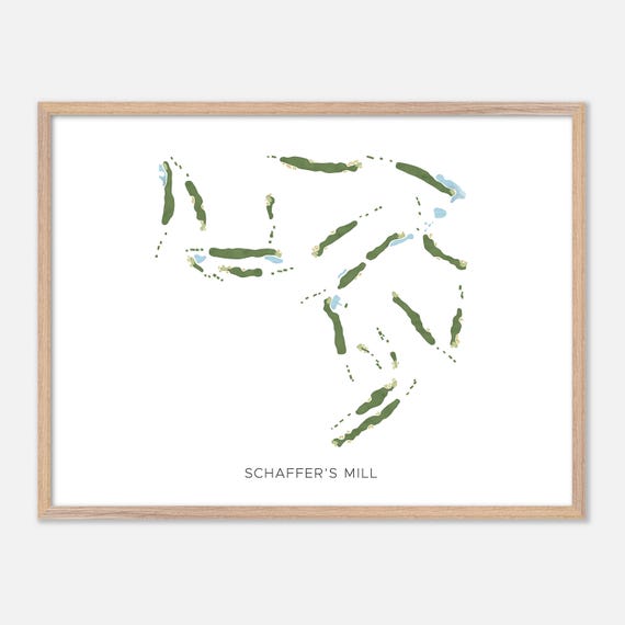 Schaffers Mill In Truckee California Modern Watercolor Map Golfer Gift Golf Wall Art Golf Poster Print Course Layout