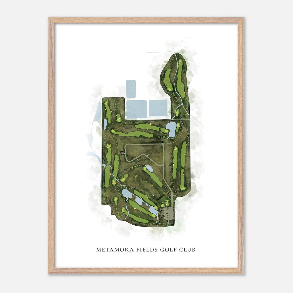 Metamora Fields Golf Club Classic Watercolor Golf Course Map Art Print - Image 2