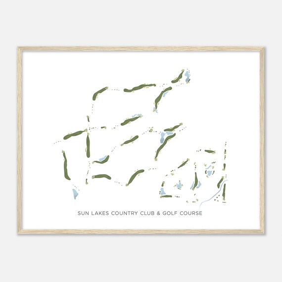 Sun Lakes Country Club Golf Course California Modern Watercolor Map Golfer Gift Golf Wall Art Golf Poster Print Course Layout