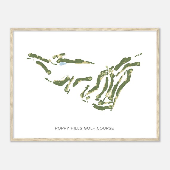 Poppy Hills Golf Course California Modern Watercolor Map Golfer Gift Golf Wall Art Golf Poster Print Course Layout