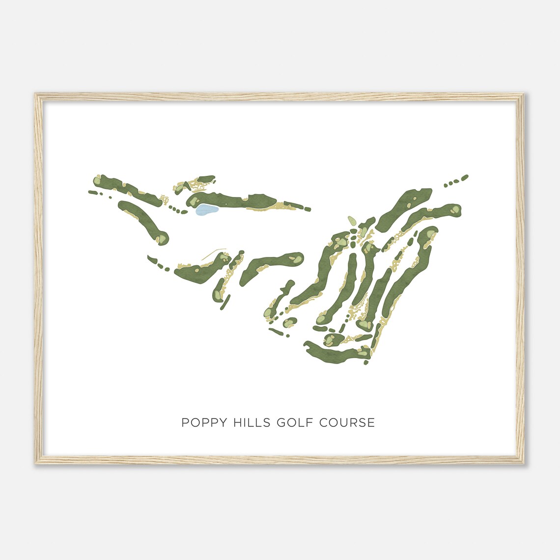Poppy Hills Golf Course California Modern Watercolor Map Golfer Gift Golf Wall Art Golf Poster Print Course Layout