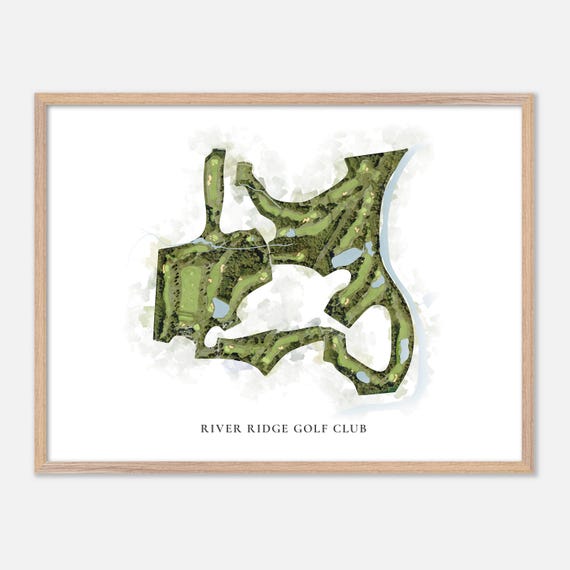 River Ridge Golf Club In Raleigh North Carolina Classic Watercolor Map Golfer Gift Golf Wall Art Golf Poster Print Course Layout