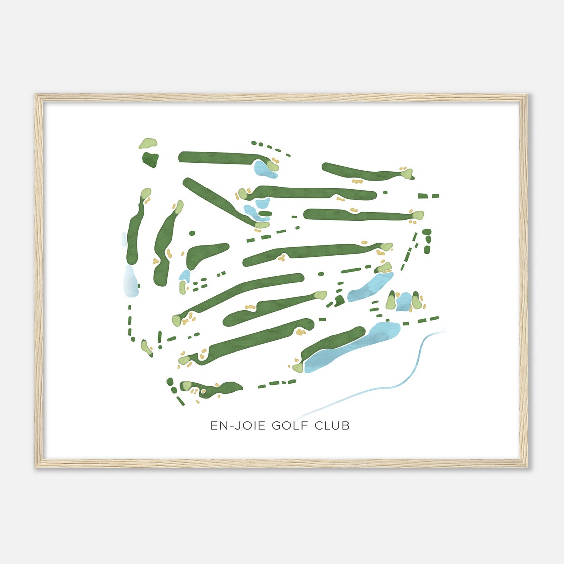 En-Joie Golf Club Modern Watercolor Golf Course Map Art Poster - Image 2