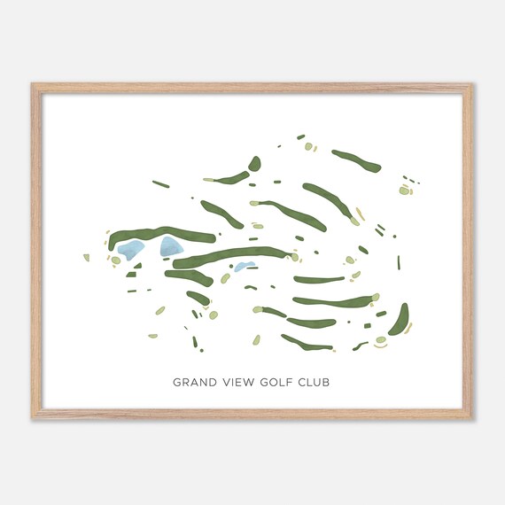 Grand View Golf Club North Braddock Pennsylvania Modern Watercolor Golf Map Poster