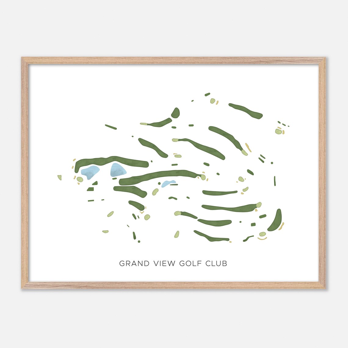 Grand View Golf Club North Braddock Pennsylvania Modern Watercolor Golf Map Poster