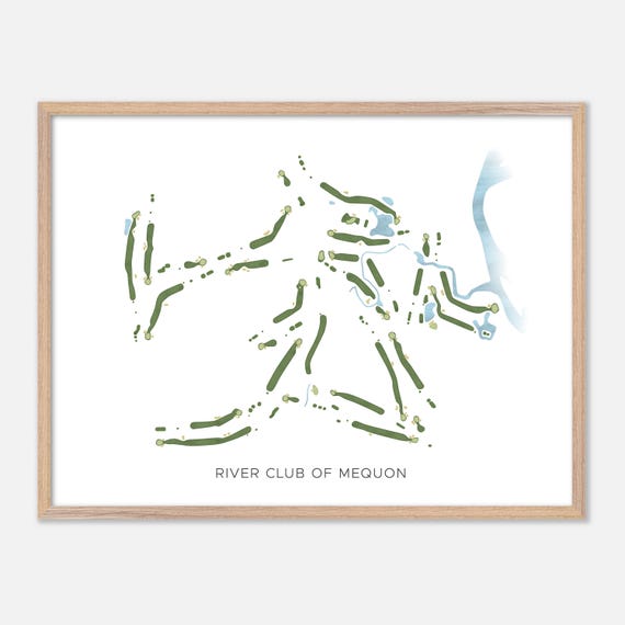 River Club Of Mequon In Mequon Wisconsin Modern Watercolor Map Golfer Gift Golf Wall Art Golf Poster Print Course Layout