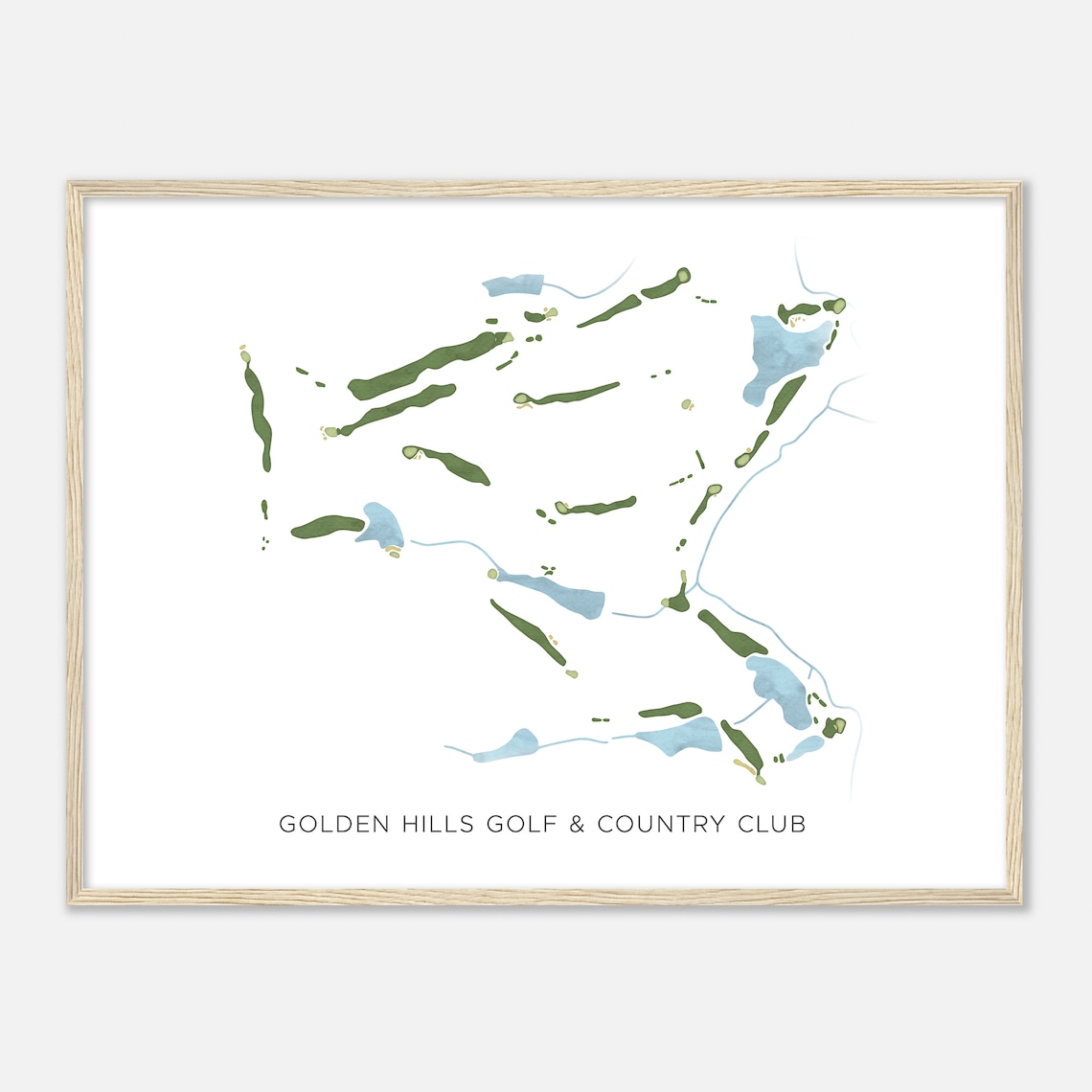 Golden Hills Golf & Country Club South Carolina Modern Watercolor Map Poster - Image 2