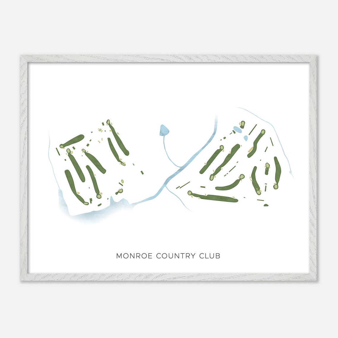Monroe Country Club Minimalist Watercolor Creekside Map Poster - Image 4