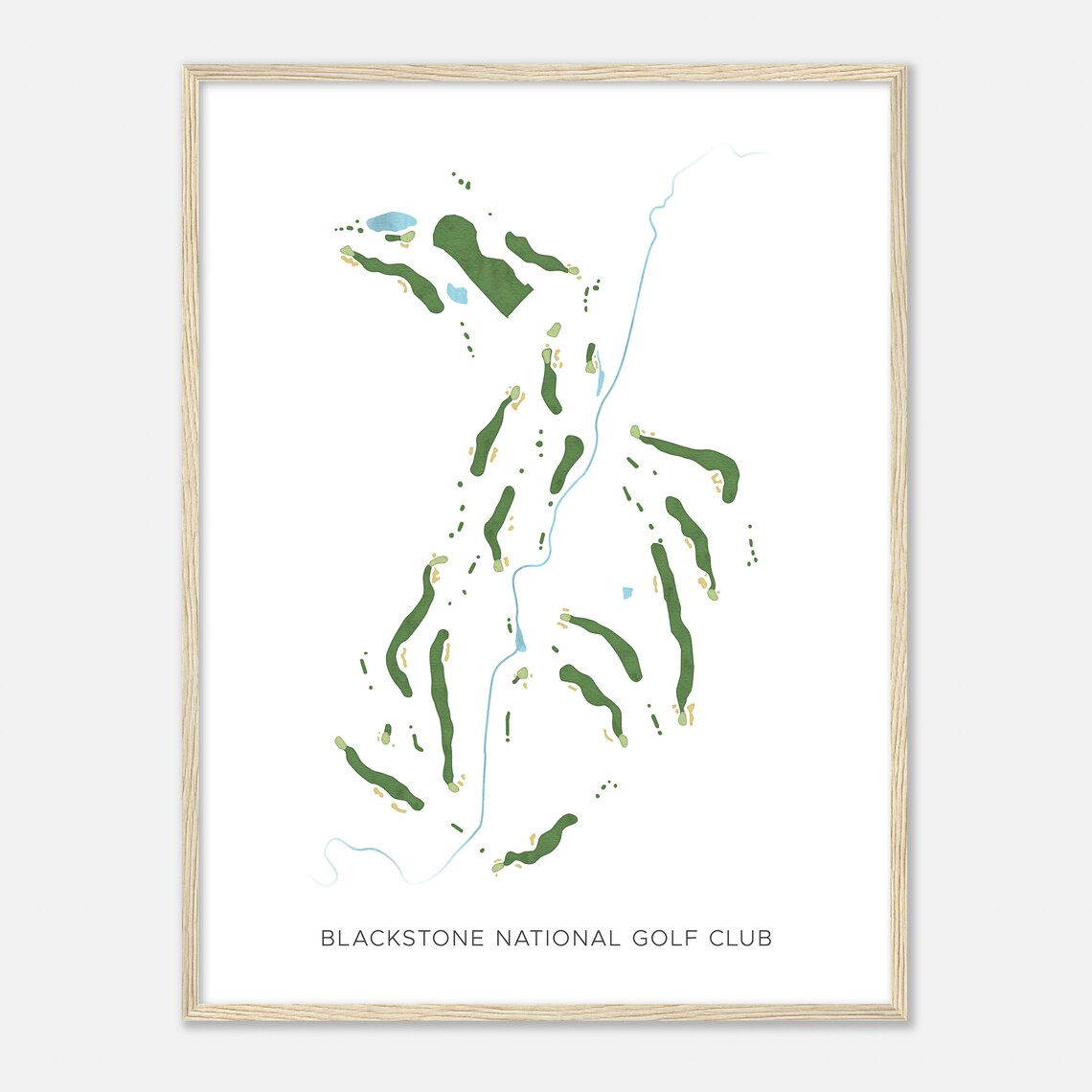 Blackstone National Golf Club Massachusetts Modern Watercolor Map Golfer Gift Golf Wall Art Golf Poster Print Course Layout - Image 2