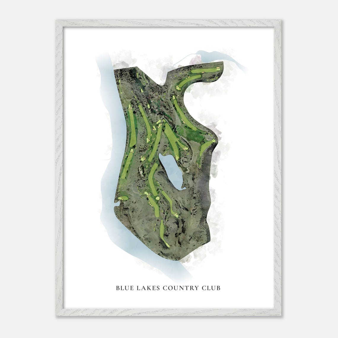 Blue Lakes Country Club Idaho Classic Watercolor Golf Map Poster - Image 2