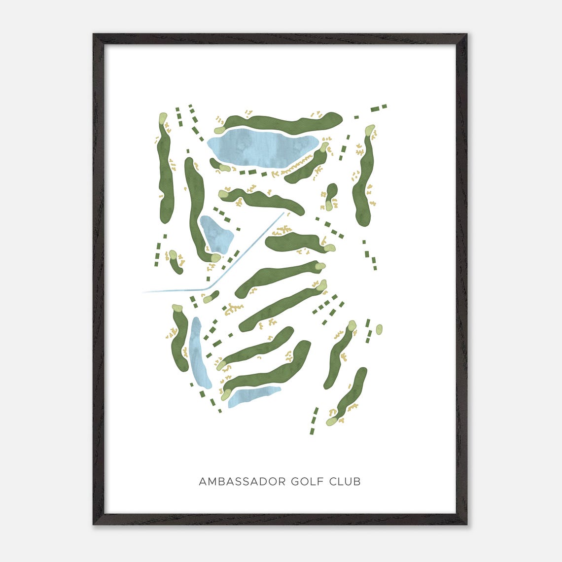Ambassador Golf Club Windsor Canada Modern Watercolor Map Poster - Image 2