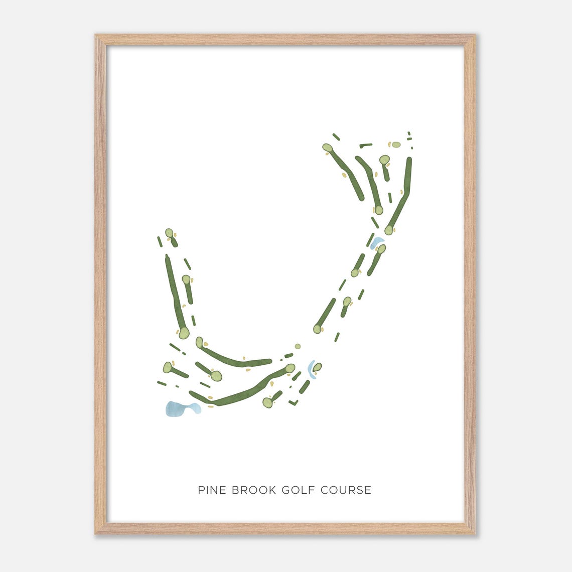 Pine Brook Golf Course Modern Minimalist Watercolor Map Poster - Image 6