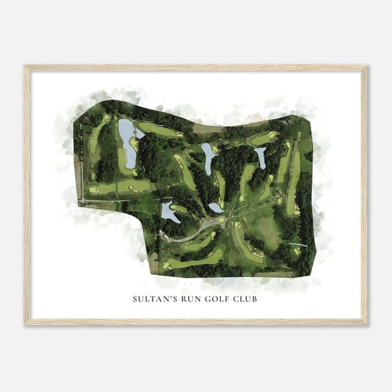 Sultans Run Golf Club Indiana Classic Watercolor Map Golfer Gift Golf Wall Art Golf Poster Print Course Layout