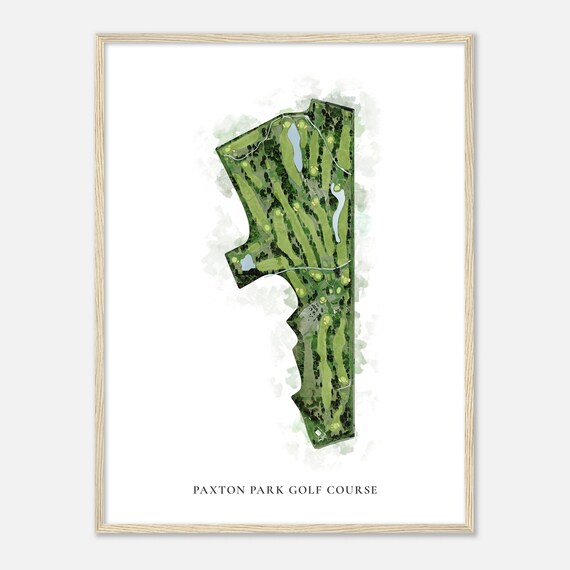 Paxton Park Golf Course Classic Watercolor Golf Course Map Art Poster