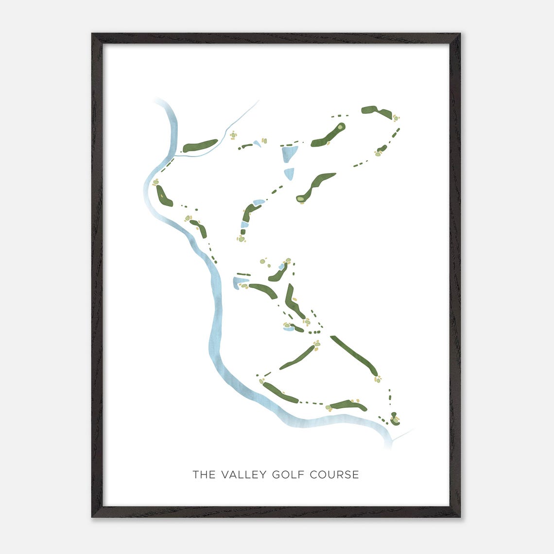 The Valley Golf Course Burlington North Carolina Modern Map Poster - Image 3
