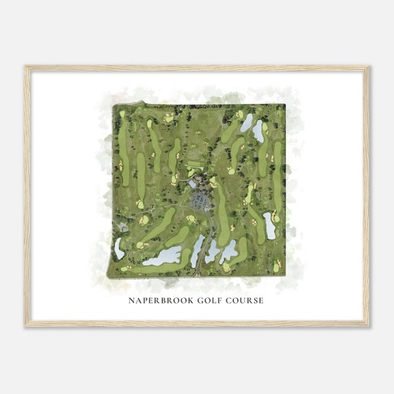 Naperbrook Golf Course Illinois Classic Watercolor Map Golfer Gift Golf Wall Art Golf Poster Print Course Layout