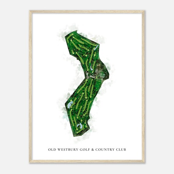 Old Westbury Golf Country Club New York Classic Watercolor Map Golfer Gift Golf Wall Art Golf Poster Print Course Layout