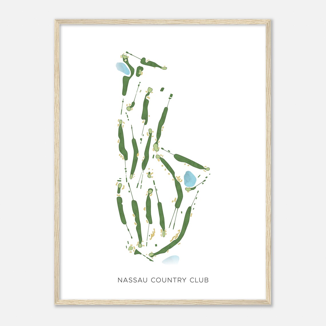Nassau Country Club Minimalist Fairway Line Course Map Poster - Image 2