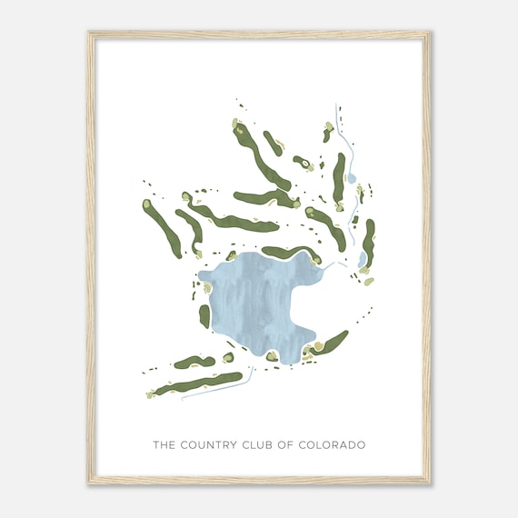 The Country Club Of Colorado Colorado Modern Watercolor Map Golfer Gift Golf Wall Art Golf Poster Print Course Layout