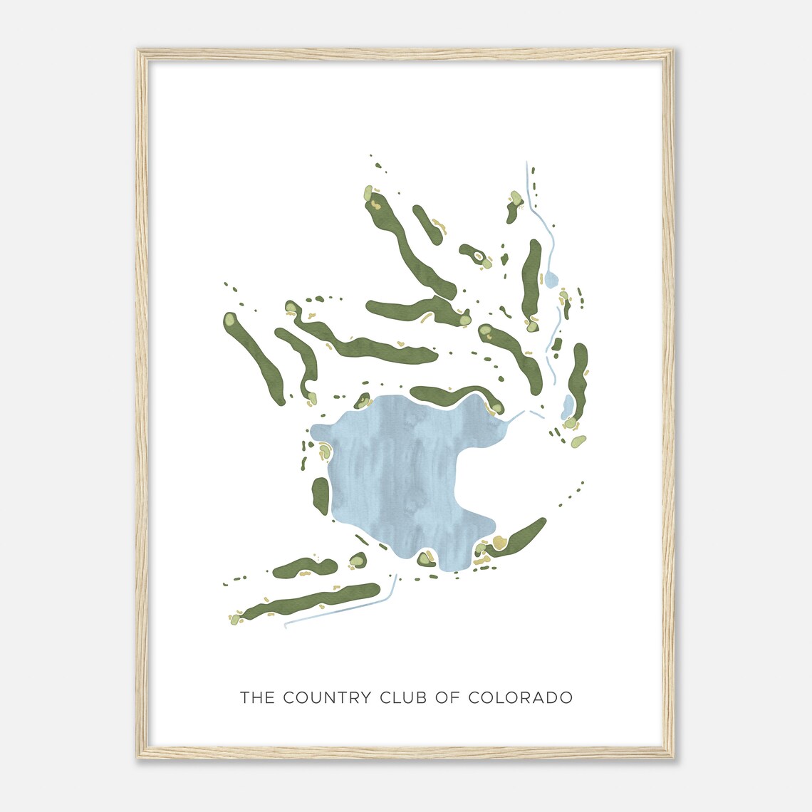 The Country Club Of Colorado Modern Watercolor Golf Map Poster