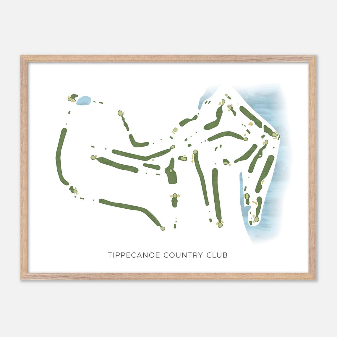 Tippecanoe Country Club Indiana Minimal Course Layout Poster