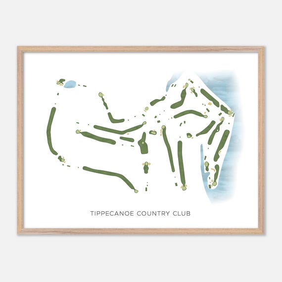 Tippecanoe Country Club In Monticello Indiana Modern Watercolor Map Golfer Gift Golf Wall Art Golf Poster Print Course Layout