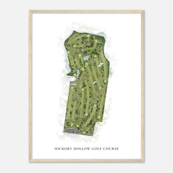Hickory Hollow Golf Course Michigan Classic Watercolor Map Golfer Gift Golf Wall Art Golf Poster Print Course Layout