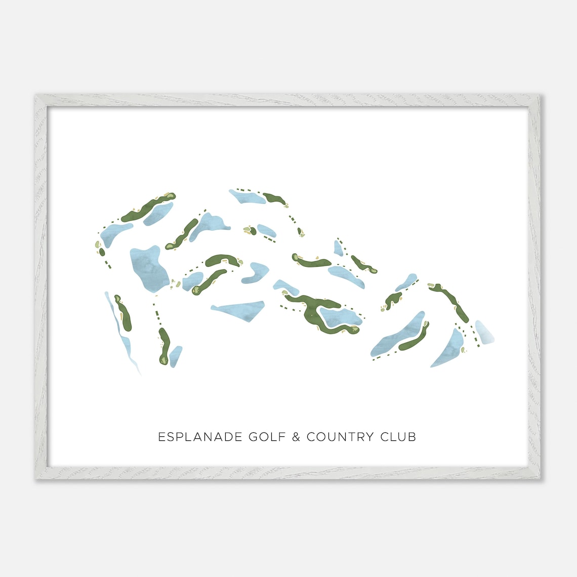 Esplanade Golf & Country Club Naples Florida Modern Watercolor Golf Map Poster - Image 4