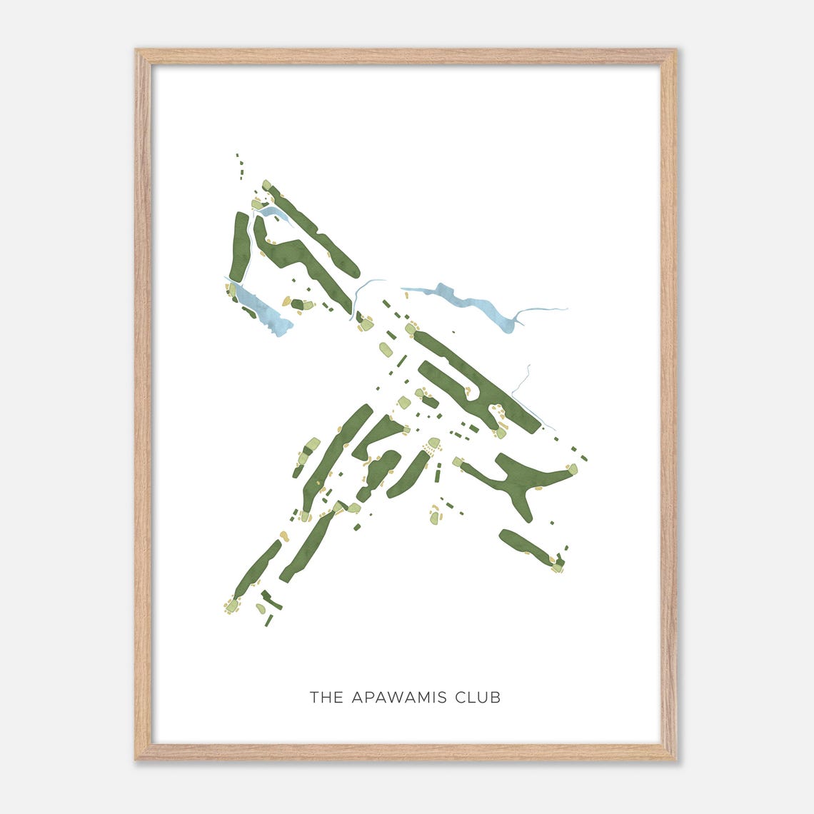 The Apawamis Club Rye New York Modern Watercolor Course Map Poster - Image 2