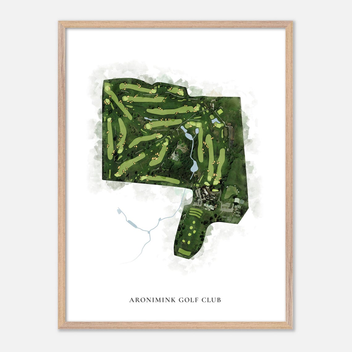Aronimink Golf Club Classic Aerial Watercolor Course Map Art Poster - Image 2