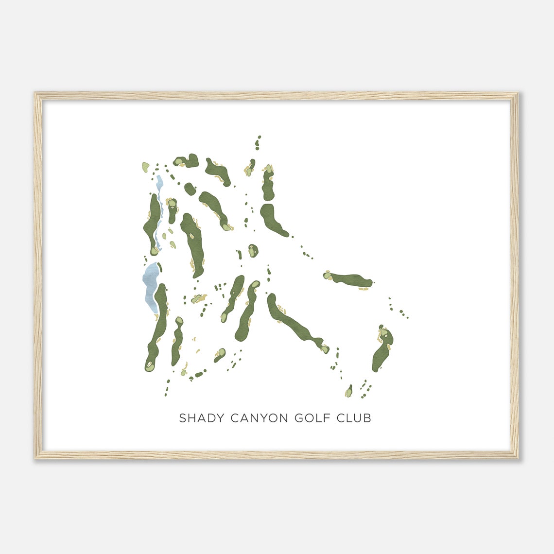 Shady Canyon Golf Club Modern Minimalist Watercolor Course Map Poster