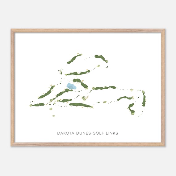 Dakota Dunes Golf Links Canada Minimalist Watercolor Golf Map Poster