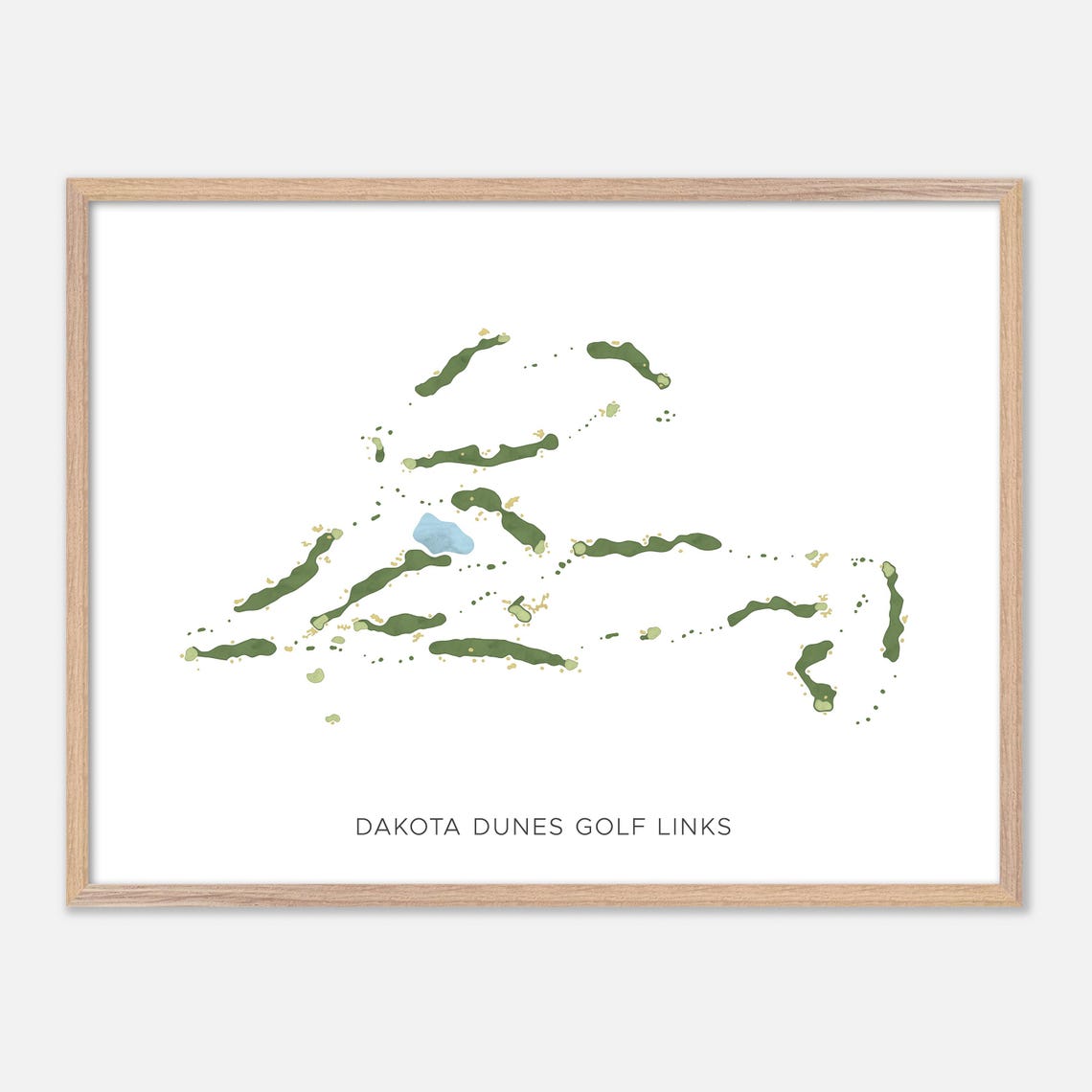 Dakota Dunes Golf Links Canada Minimalist Watercolor Golf Map Poster