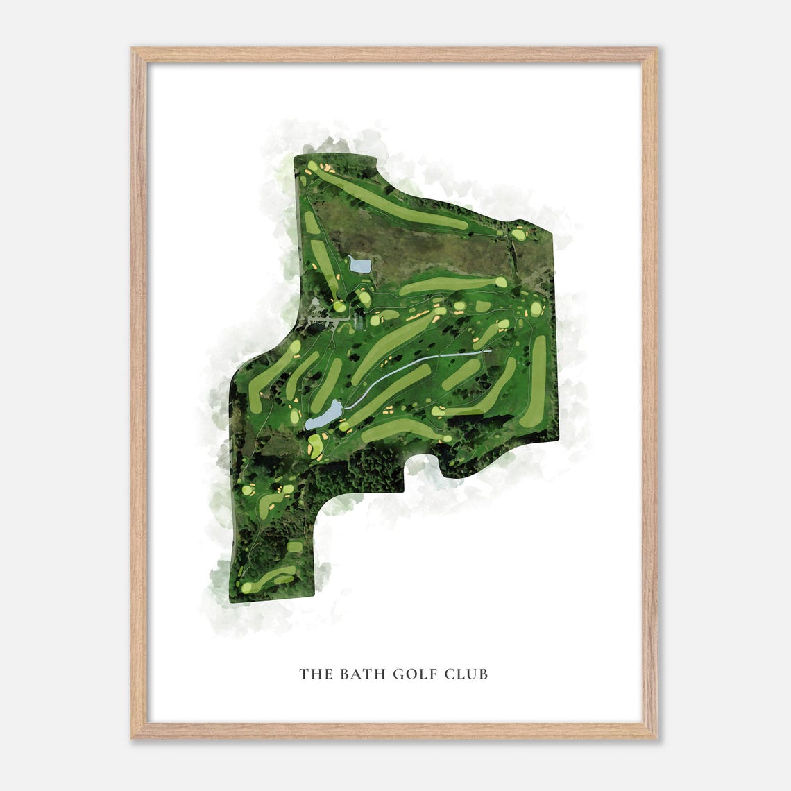 The Bath Golf Club Bath Maine Classic Watercolor Course Poster - Image 2