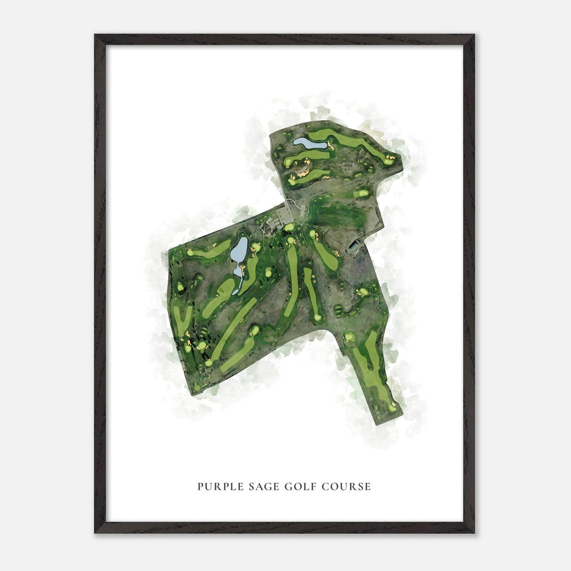 Purple Sage Golf Course Evanston Wyoming Classic Watercolor Poster - Image 3