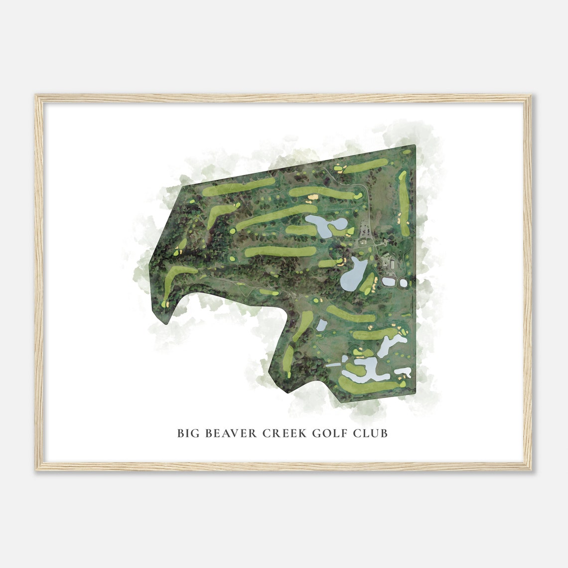Big Beaver Creek Golf Club Ohio Classic Watercolor Golf Map Poster