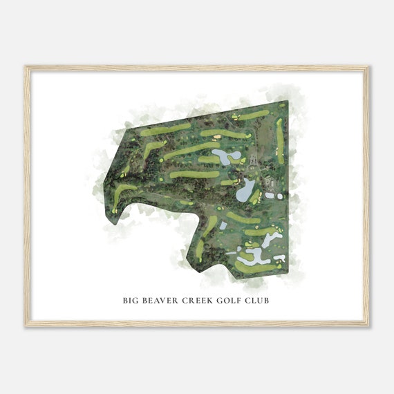 Big Beaver Creek Golf Club Ohio Classic Watercolor Map Golfer Gift Golf Wall Art Golf Poster Print Course Layout