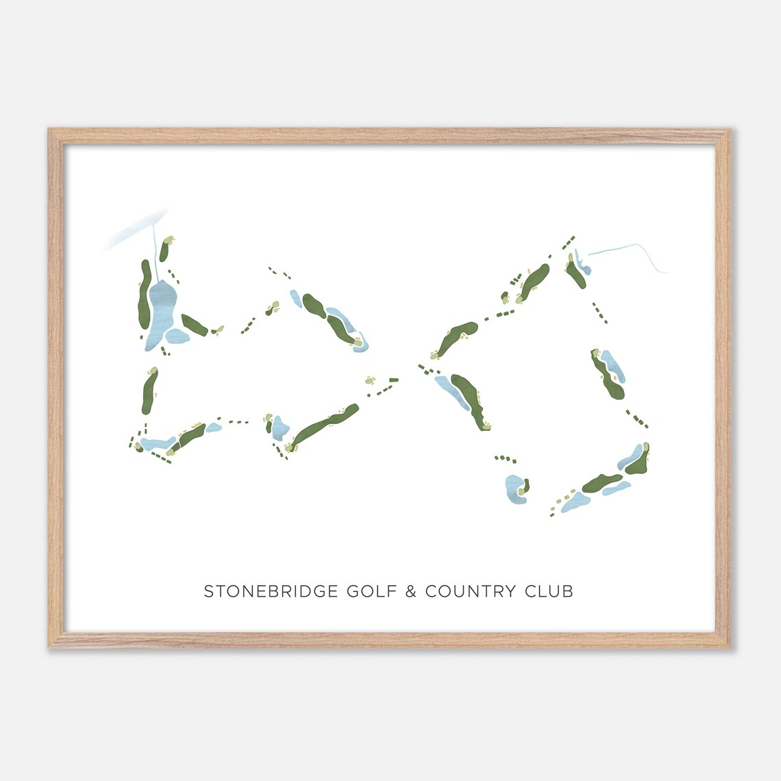Stonebridge Golf and Country Club Modern Watercolor Map Poster
