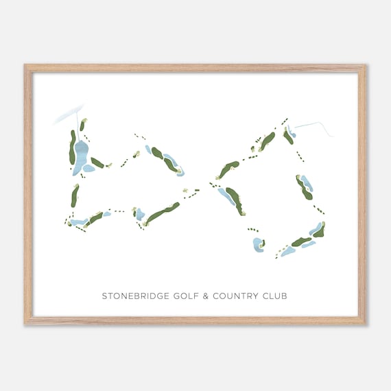 Stonebridge Golf and Country Club Modern Watercolor Map Poster