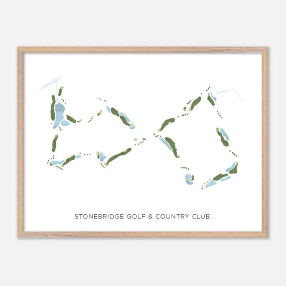 Stonebridge Golf Country Club In Canada Modern Watercolor Map Golfer Gift Golf Wall Art Golf Poster Print Course Layout